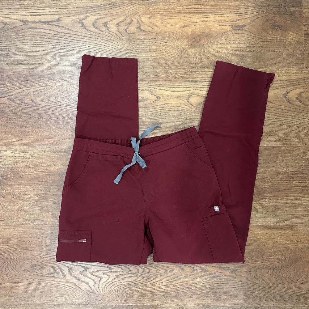 Figs Burgundy Scrub Pants (S)